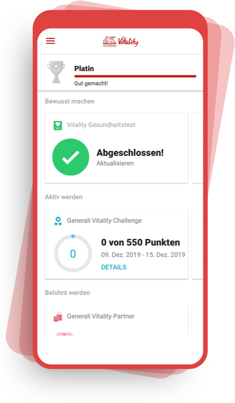 Das Gesundheitsprogramm Generali Vitality begleitet Sie Schritt für Schritt in ein gesünderes Leben!
