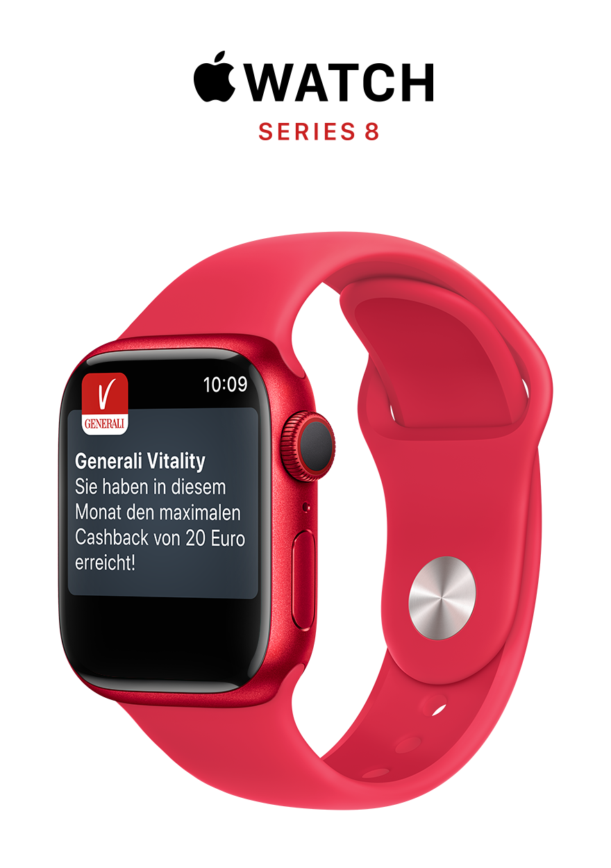 Mit Generali Vitality erhalten Sie bis zu 480 Euro Cashback auf eine Apple Watch Ihrer Wahl.